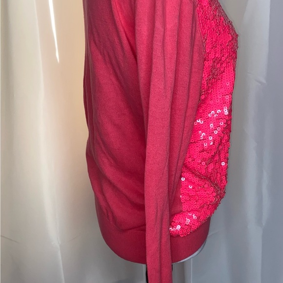 Moda International Pink Sequin Cardigan size M.       (C) - Picture 2 of 11